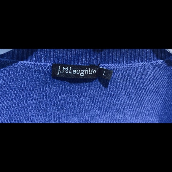 J. McLaughlin Blue V-Neck Sweater Size Large - Picture 6 of 7